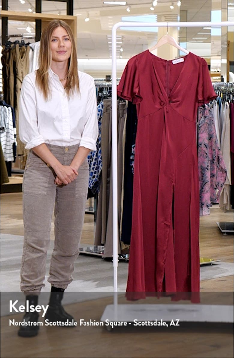 Hathaway Gathered Satin Dress, sales video thumbnail