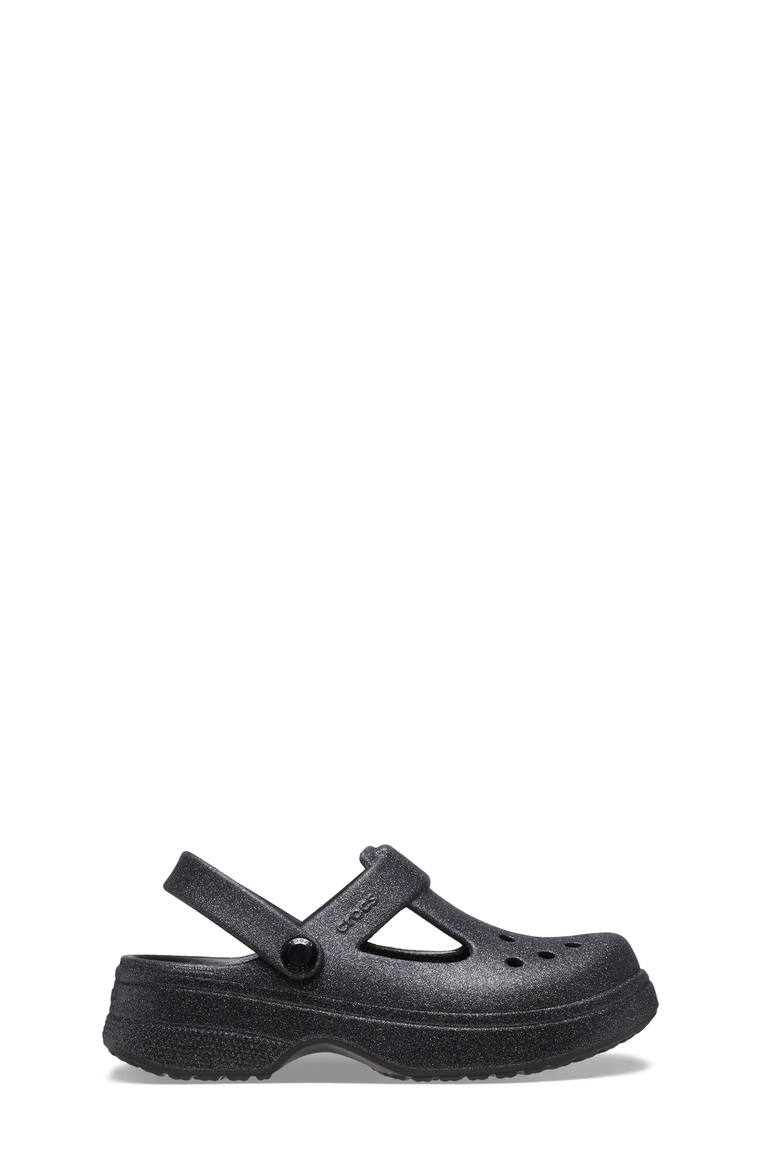 CROCS Kids' Classic Glitter Mary Jane Clog, Alternate, color, Blk