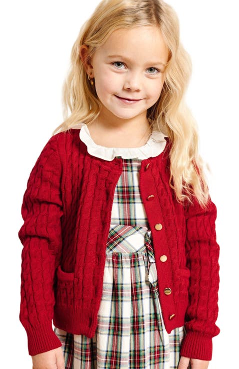 Baby Girls' Organic Classic Cable Cardigan, Infant