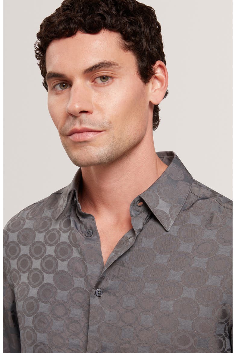 Farax Print Cotton Button-Up Shirt, Alternate, color, NAVY-GREY