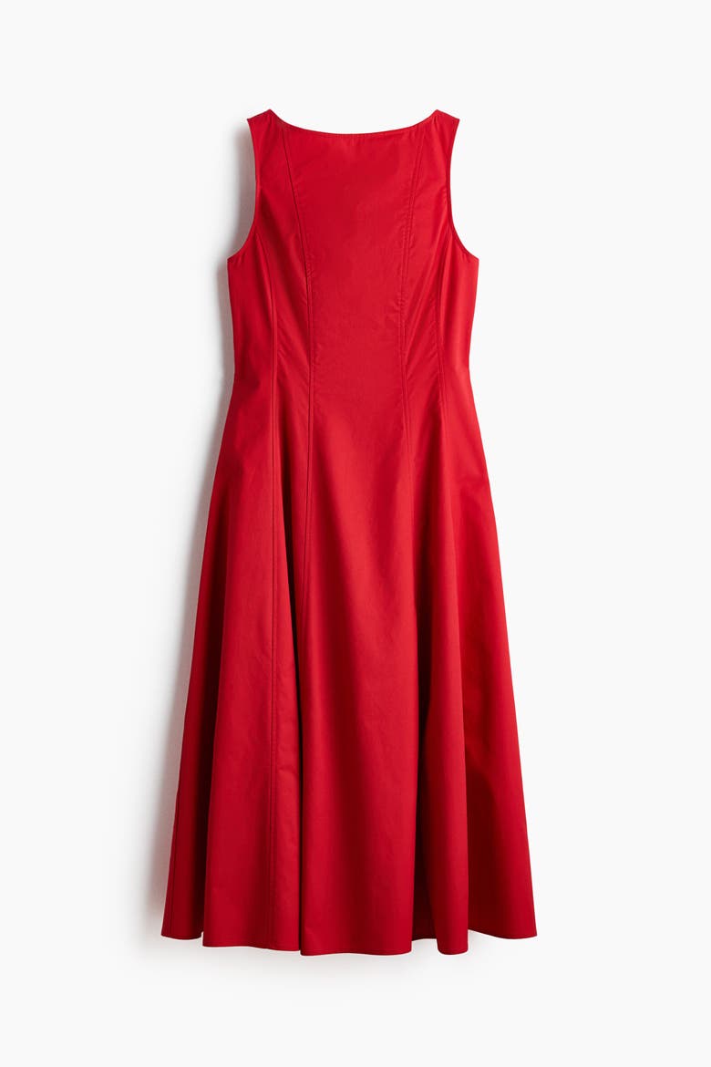 Cutout Twill Dress, Alternate, color, Bright red