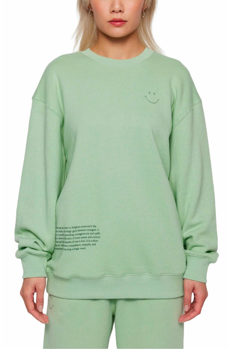 Smiley Connections Crewneck, Alternate, color, GREEN