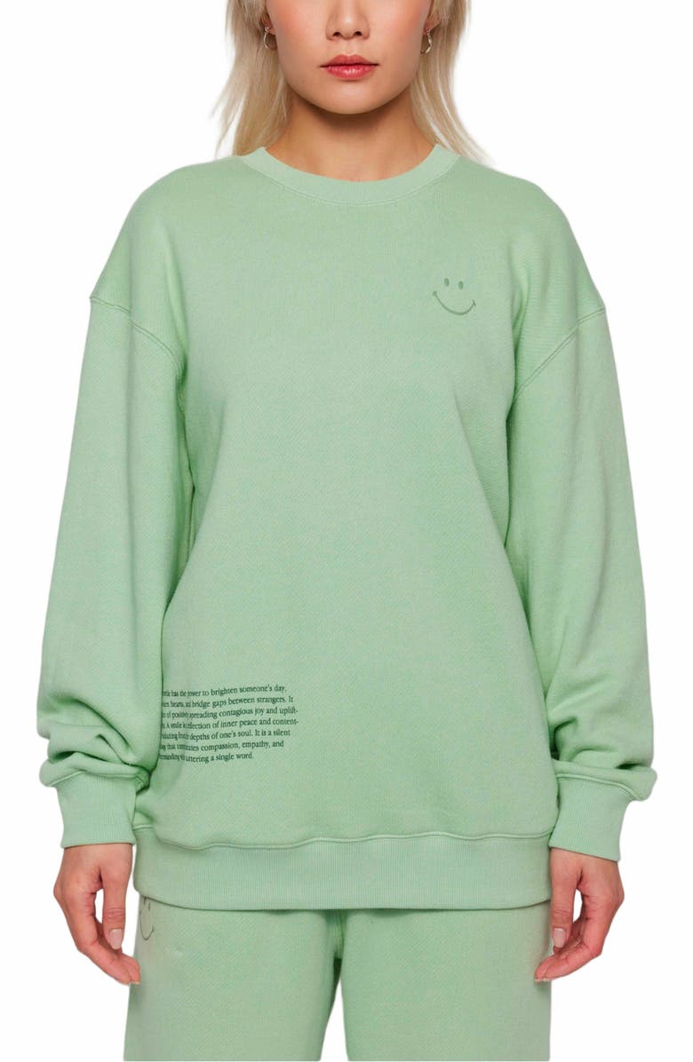 Samii Ryan Smiley Connections Crewneck, Alternate, color, Green