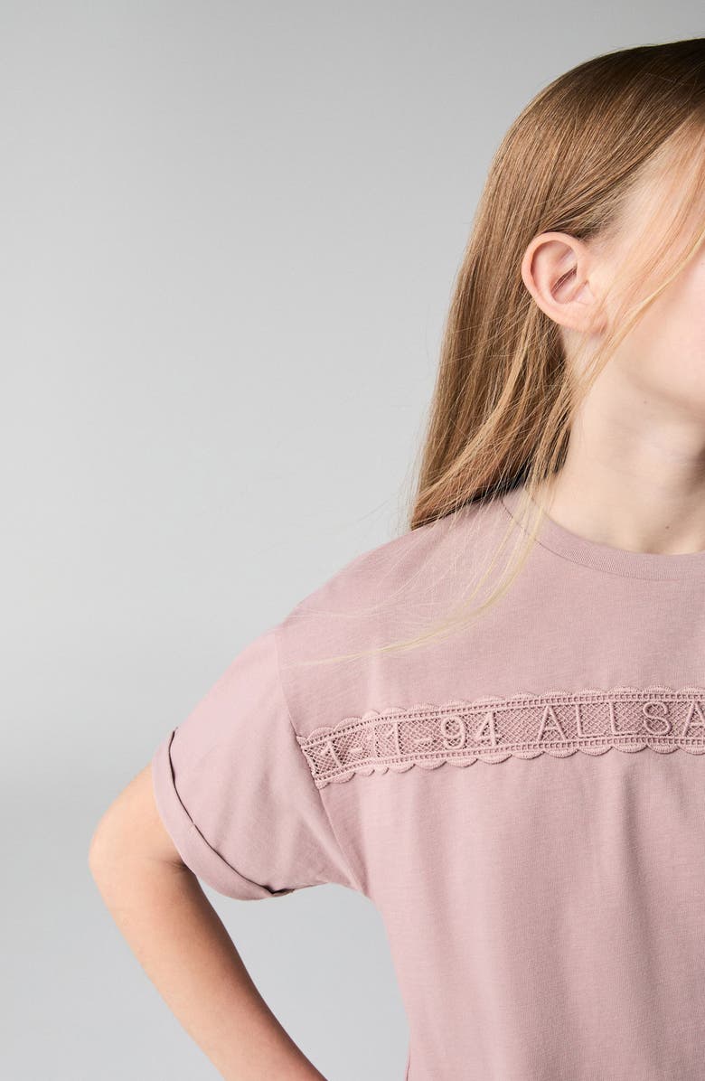 smALLSAINTS by ALLSAINTS Kids' Lace Accent Cotton Graphic T-Shirt, Alternate, color, Pink