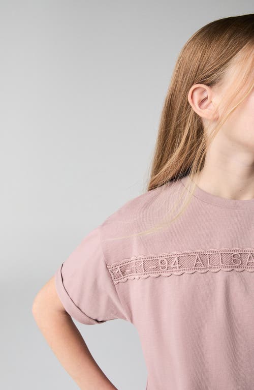 Smallsaints By Allsaints Kids' Lace Accent Cotton Graphic T-shirt In Pink