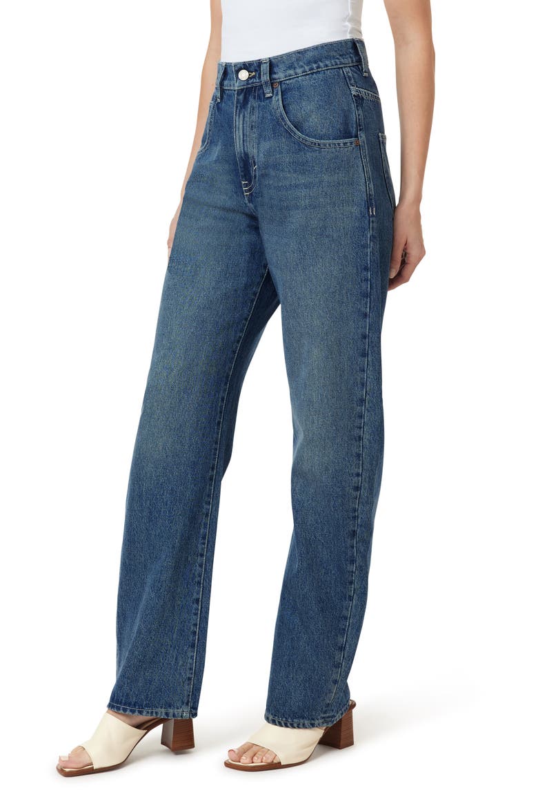 Gwen Relaxed Fit Bowed Wide Leg Jeans, Alternate, color, STORM