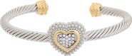 Juvell Pavé Cubic Zirconia Heart Cuff Bracelet