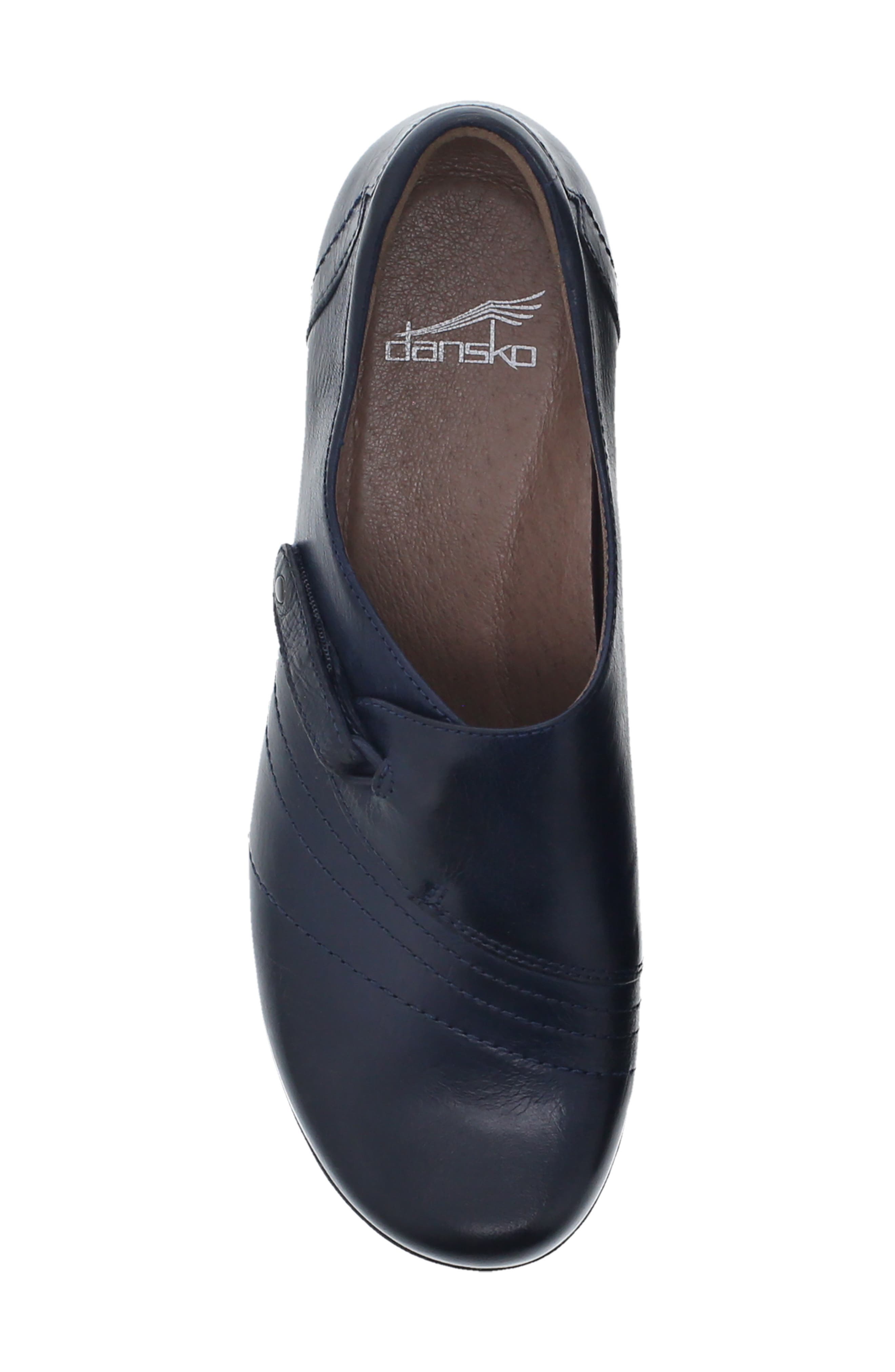 Franny Loafer, Alternate, color, NAVY BURNISHED LEATHER