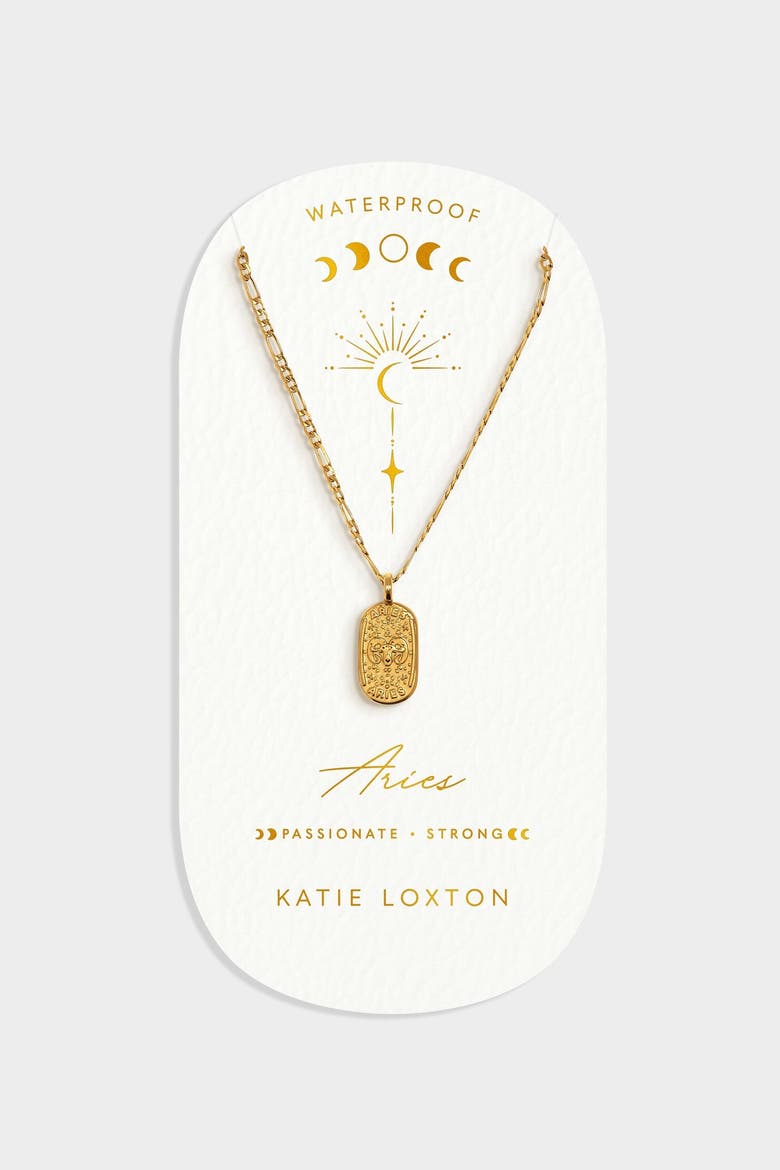 'Aries' Waterproof Gold Zodiac Necklace, Main, color, GOLD