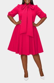 L I V D Carina Donna Fit & Flare Midi Dress