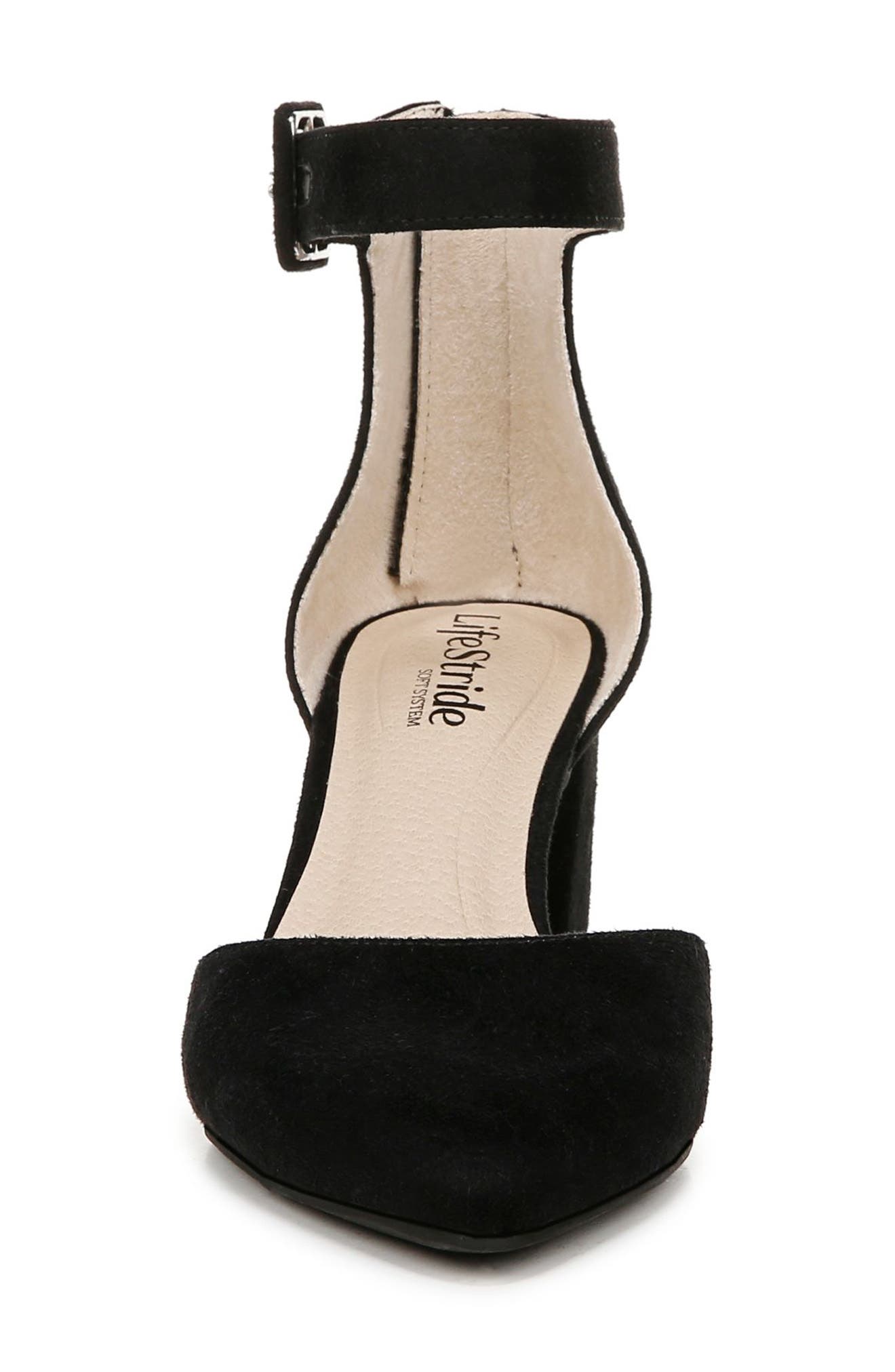 LifeStride Admire Ankle Strap Pointed Toe Pump, Alternate, color, Black