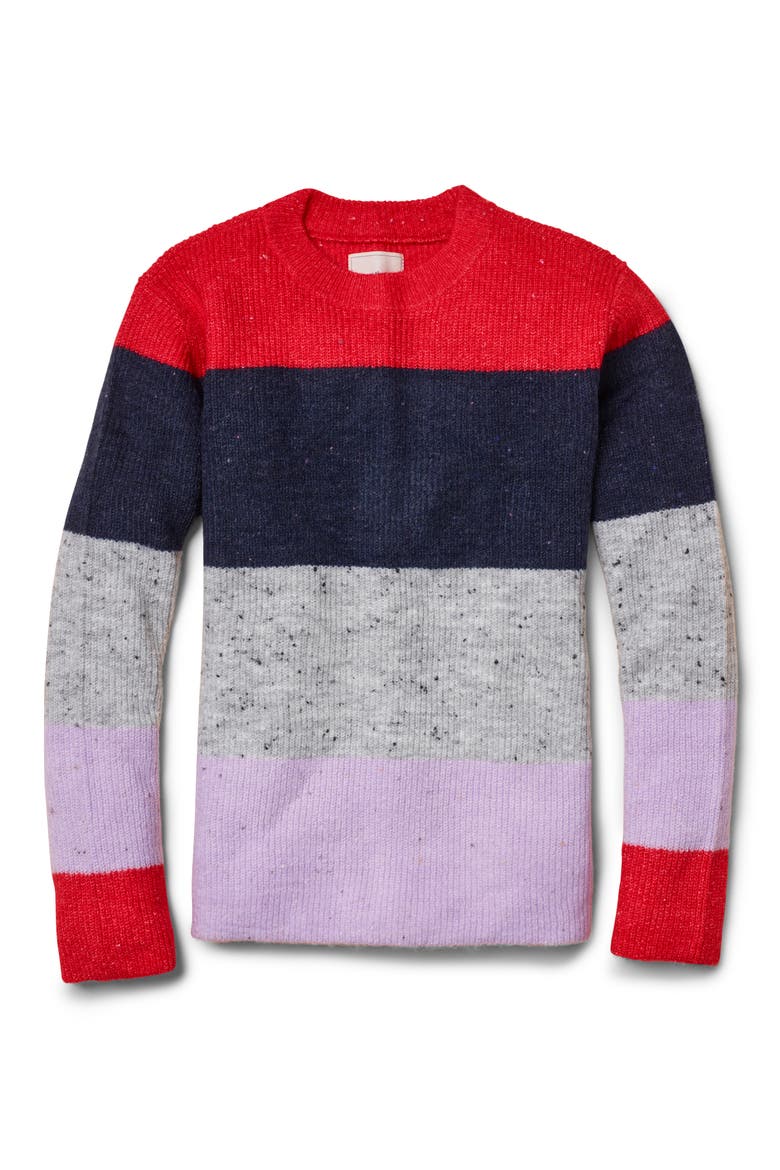 Colorblock Sweater, Alternate, color, BRIGHT ROUGE