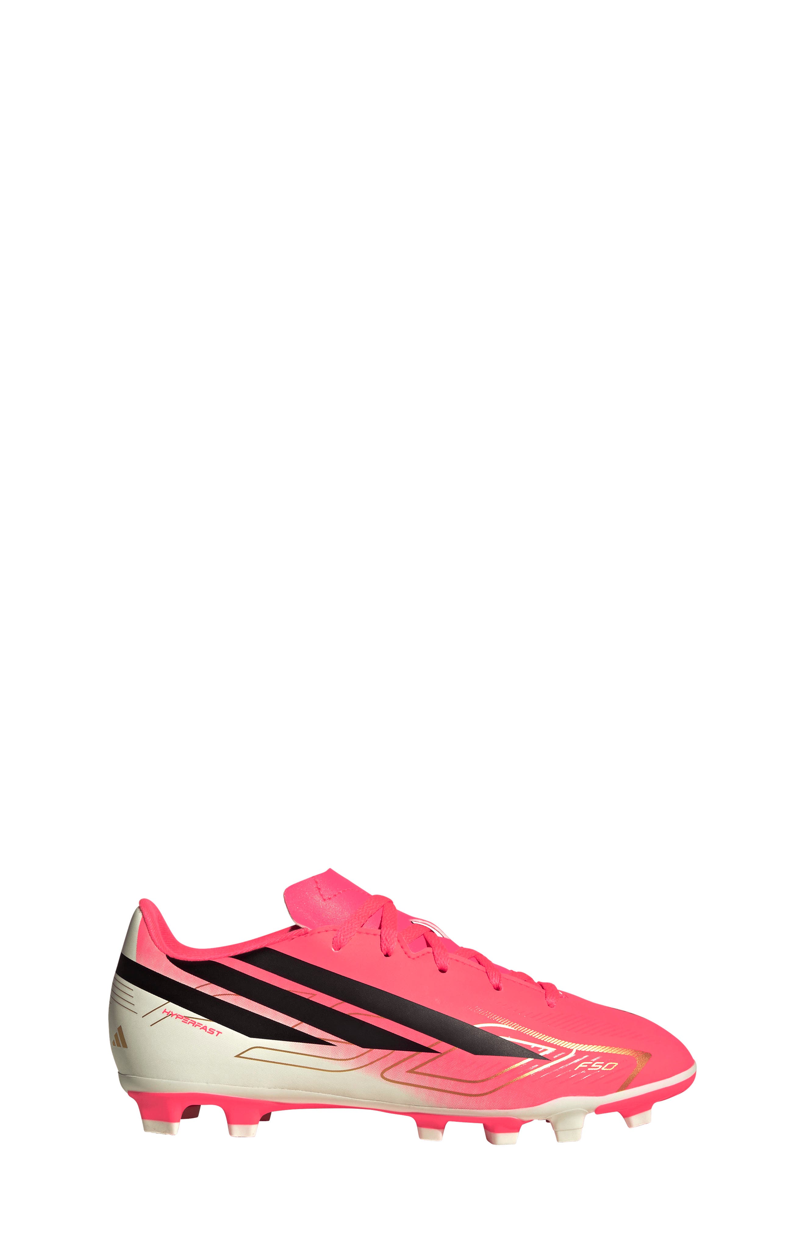 Kids' F50 Hyperfast Club Indoor Soccer Shoe, Alternate, color, TURBO/ BLACK/ GOLD