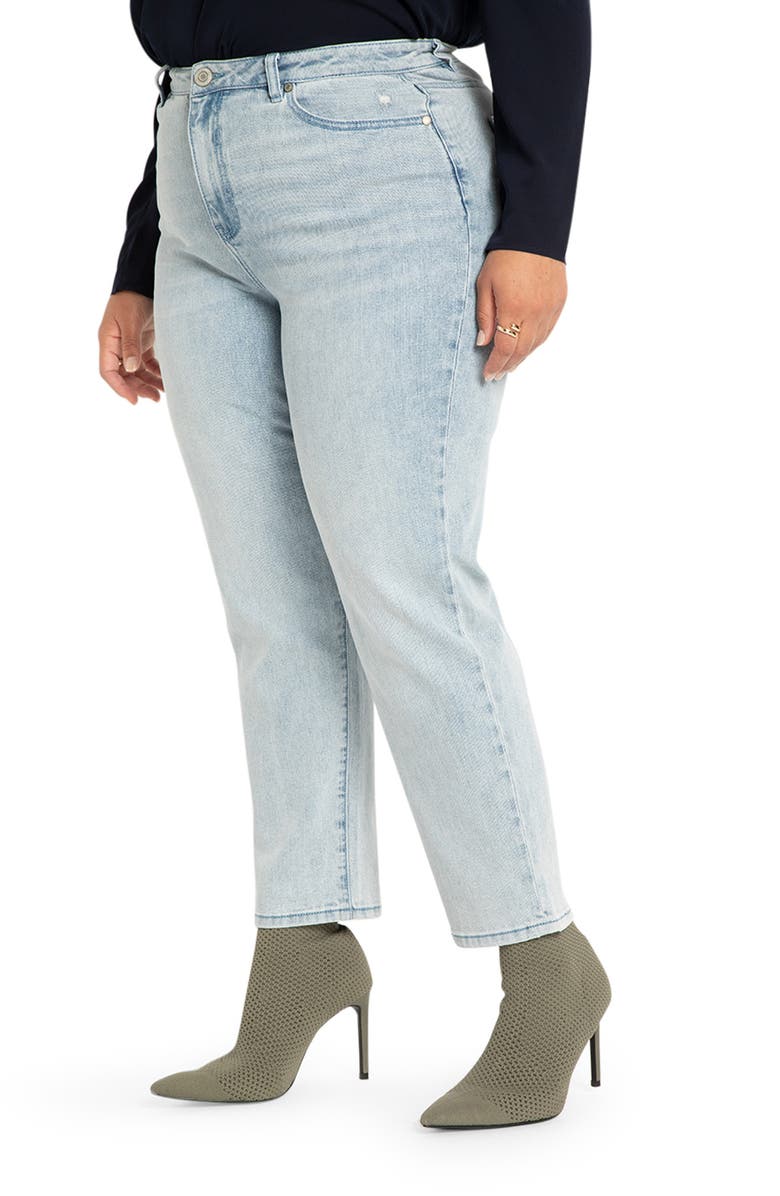 ELOQUII Slim Ankle Straight Leg Jeans, Main, color,