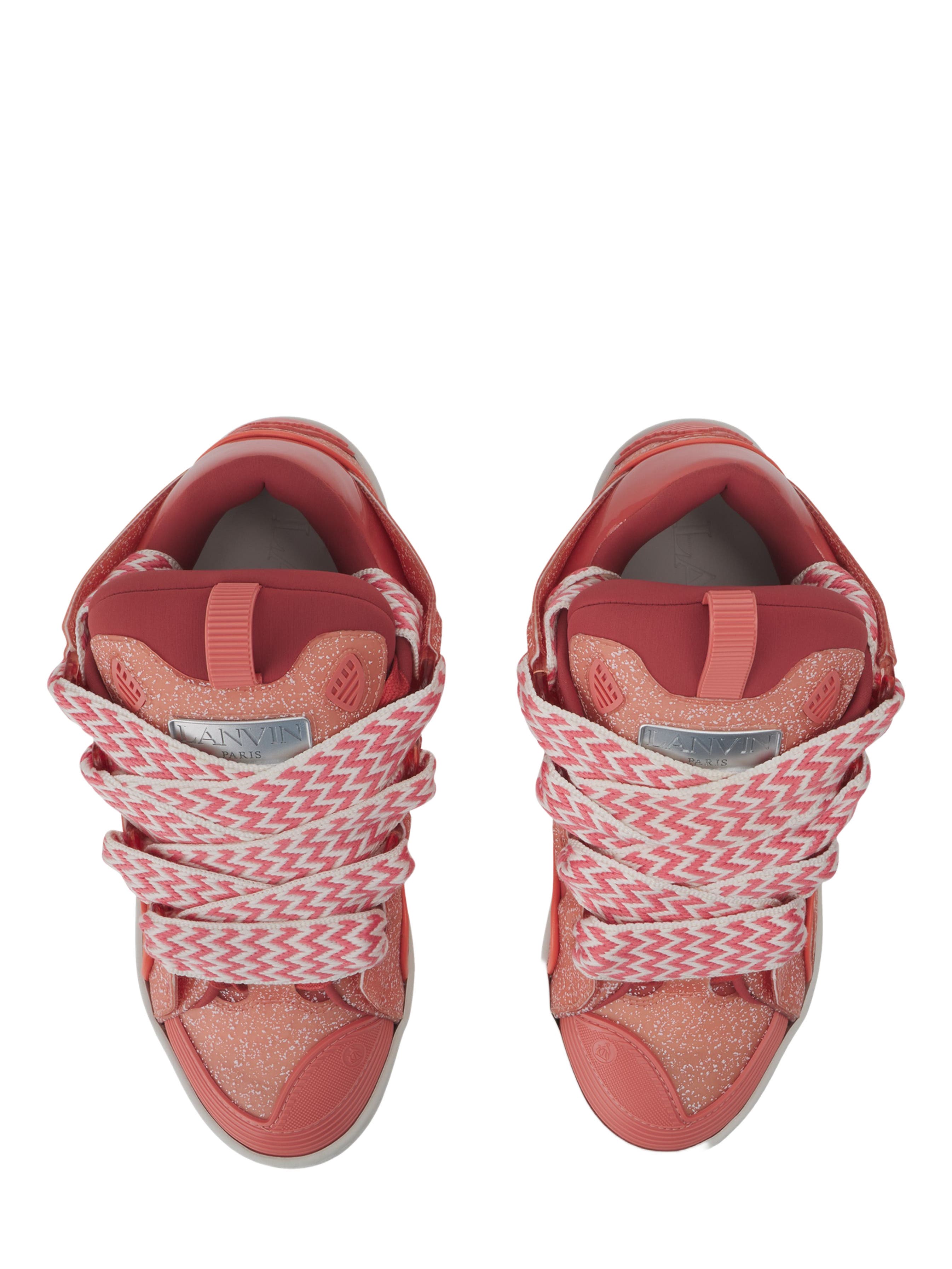 Lanvin Curb Sneakers In Speckled Leather, Alternate, color, 