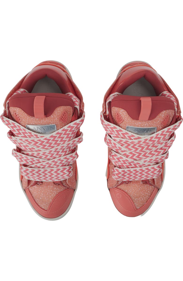 Lanvin Curb Sneakers In Speckled Leather, Alternate, color,