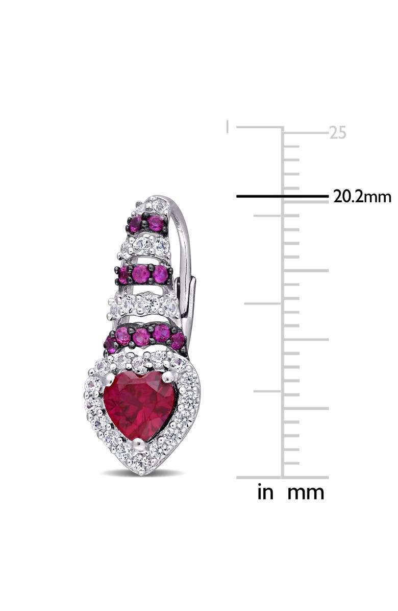 Julianna B. Lab-Created Ruby & White Sapphire Heart Earrings, Alternate, color, Lab-Created Ruby