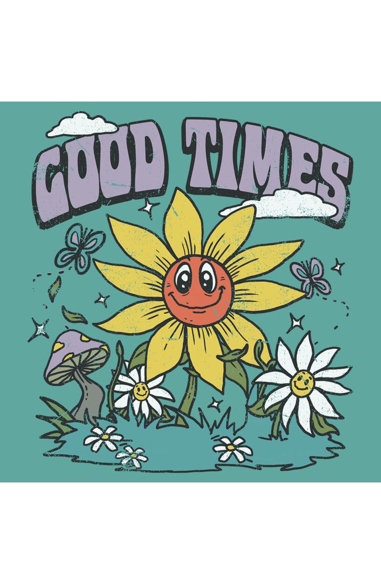Lost Gods Men's Lost Gods Good Times Retro Flowers Graphic T-Shirt, Alternate, color, Sea Foam
