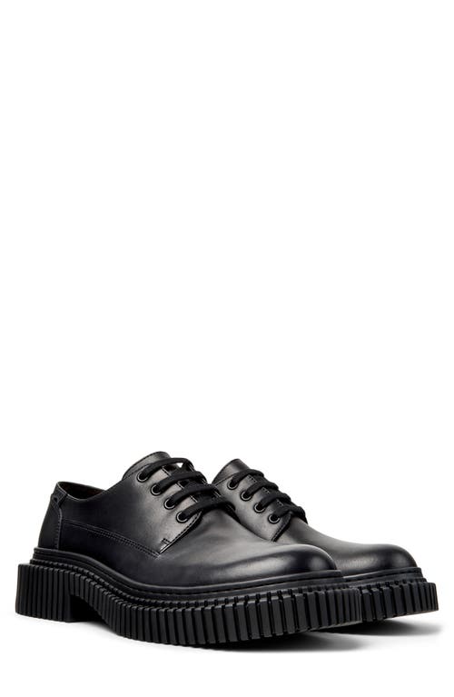Camper Lace-up Platform Shoes In Black
