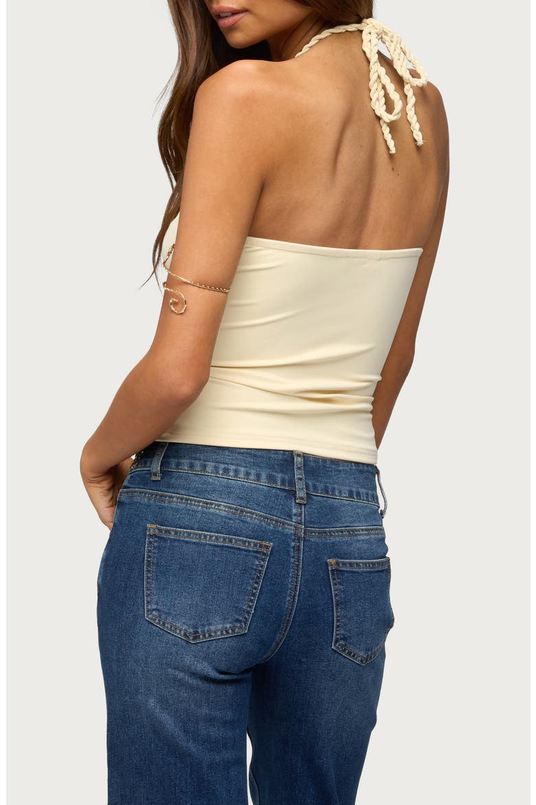 Rope Strap Keyhole Halter Top, Alternate, color, CREAM