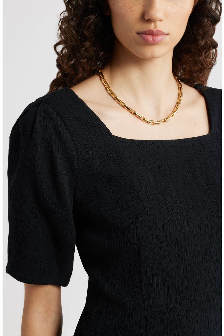 Texture Square Neck Top, Alternate, color, BLACK