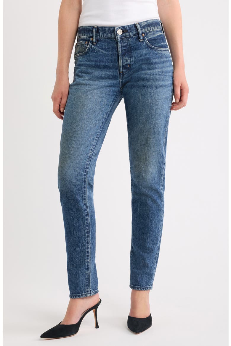Renton High Waist Tapered Leg Jeans, Main, color, BLUE
