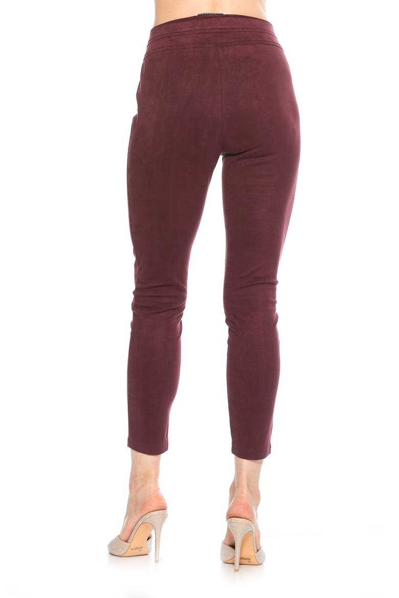 Feyja Faux Suede Leggings, Alternate, color, BURGUNDY