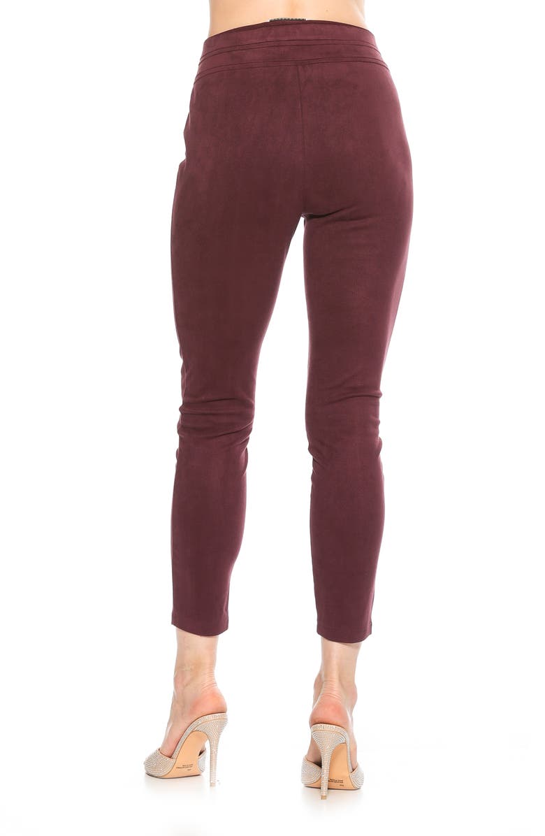 Alexia Admor Feyja Faux Suede Leggings, Alternate, color, Burgundy