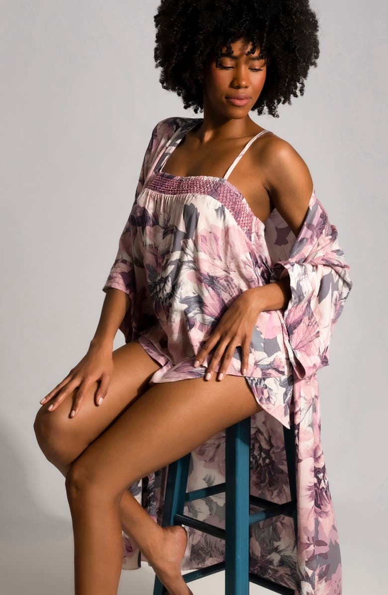 Midnight Bakery Moonlight Beach Floral Camisole Short Pajamas, Alternate, color, 