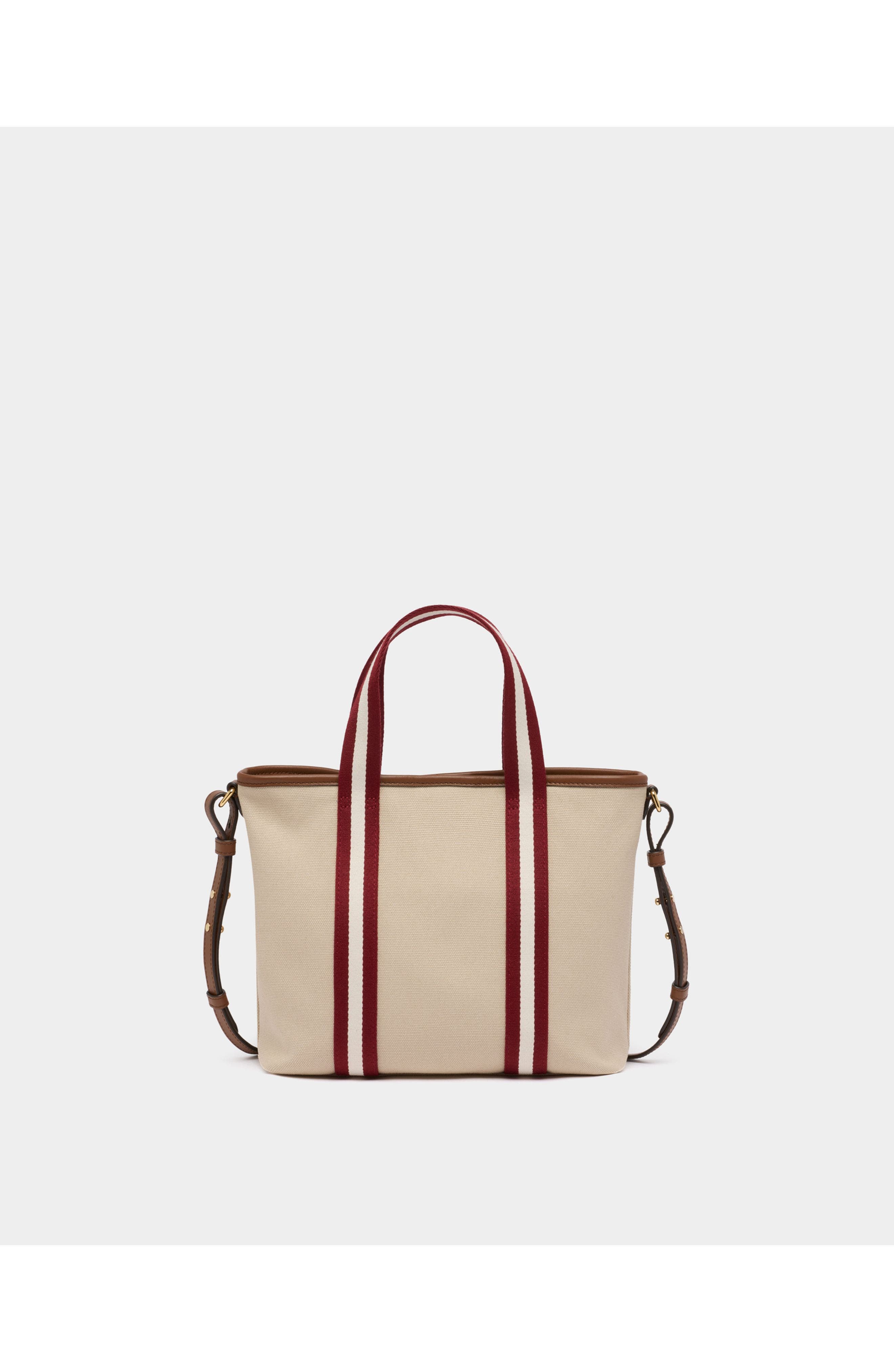 Bally Edelbliss Tote Bag in Canvas with a Bally Ribbon, Alternate, color, White