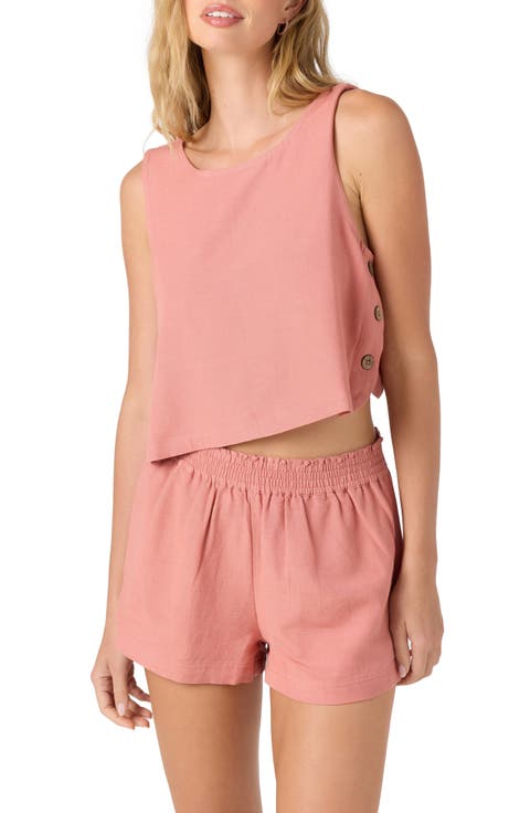 Sanders Side Button Crop Tank