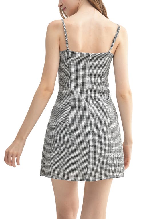 Lush Gingham A-line Dress In Black Gingham