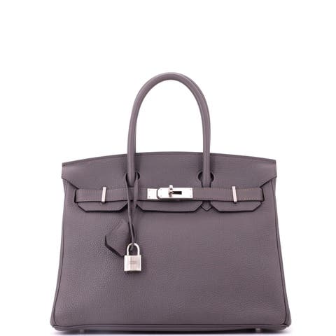 Birkin Handbag Grey Togo with Palladium Hardware 30