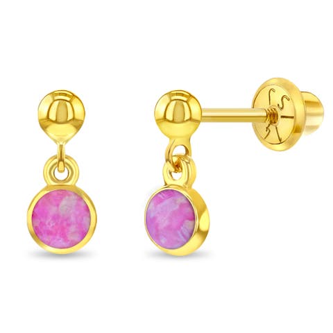 14k Opal Dangle Girl Earrings