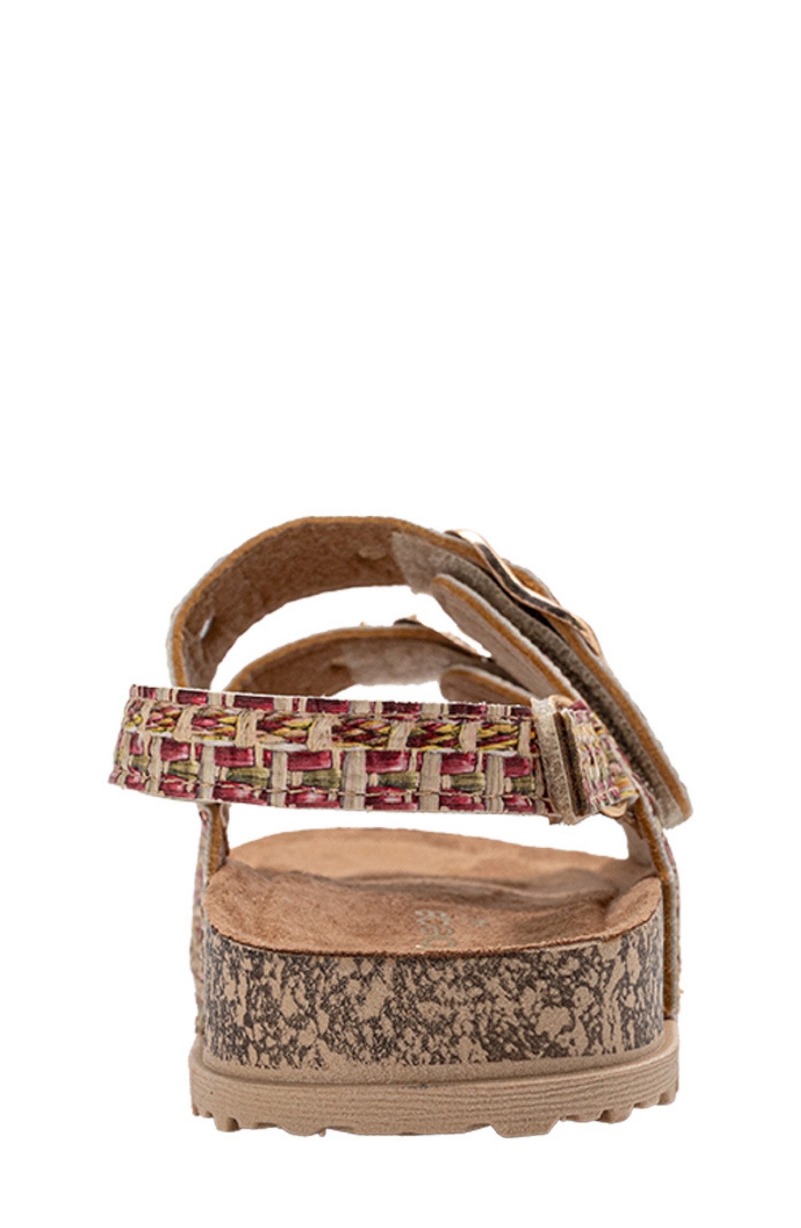 Kids' Rosie Footbed Sandal, Alternate, color, BEIGE MULTI