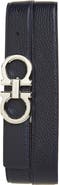 FERRAGAMO Reversible Double Gancio Leather Belt
