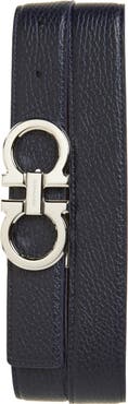 FERRAGAMO Reversible Double Gancio Leather Belt