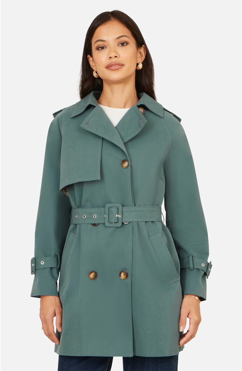 Yumi Belted Trench Coat, Main, color, Blue