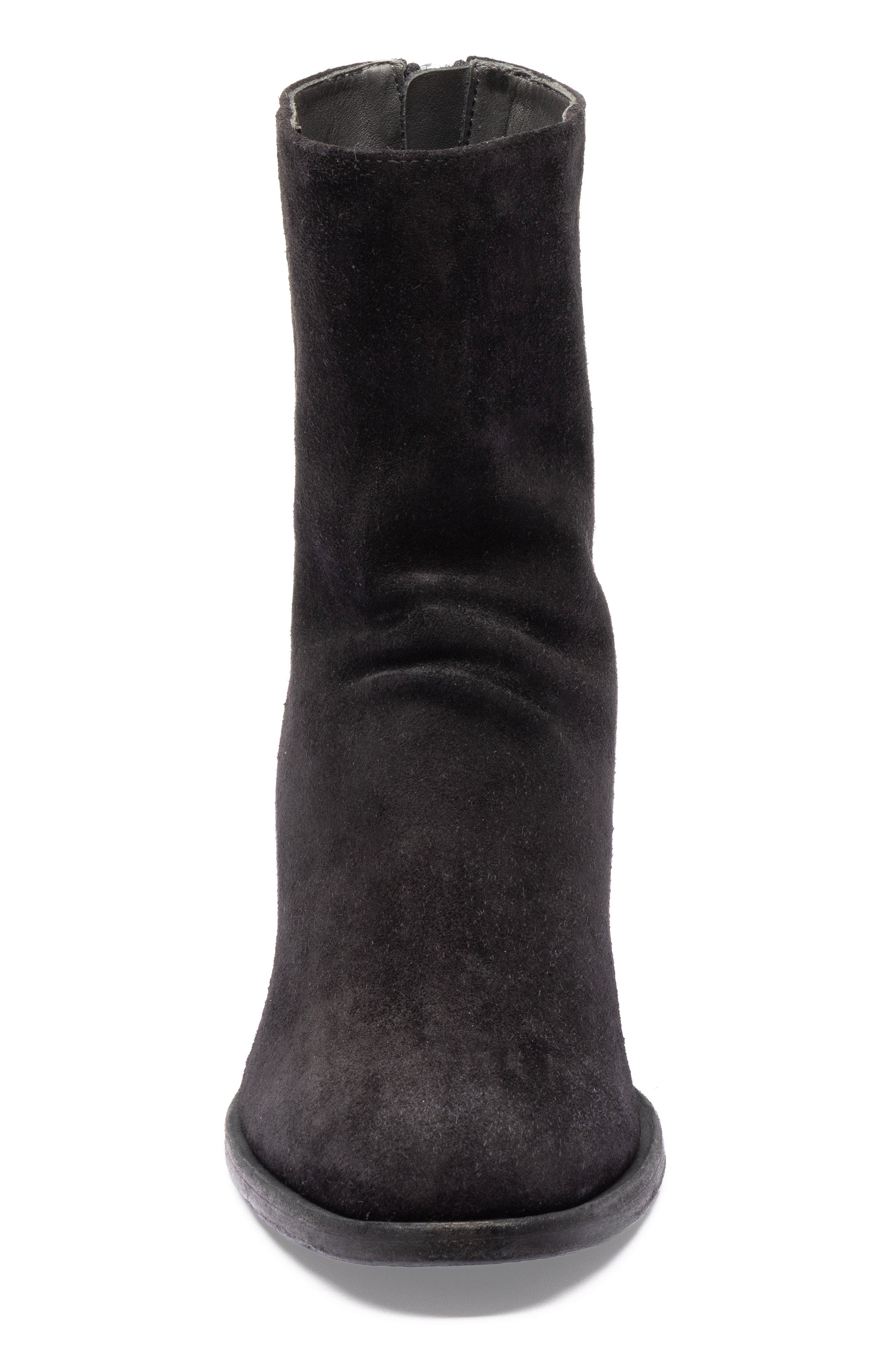 Officine Creative Sydne 010 Suede Pointed Toe Bootie, Alternate, color, Black