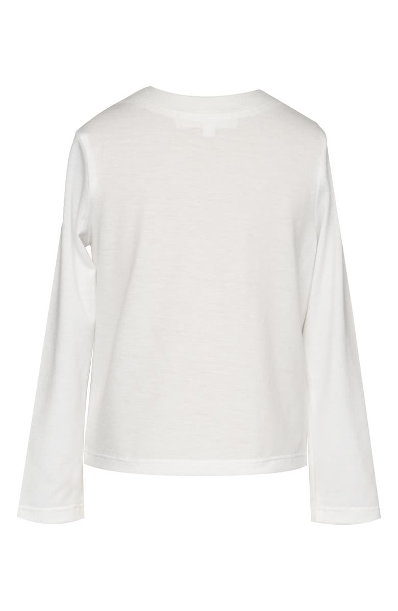 Truly Me Kids' 3D Butterfly & Bat Long Sleeve Cotton Graphic T-Shirt, Alternate, color, White