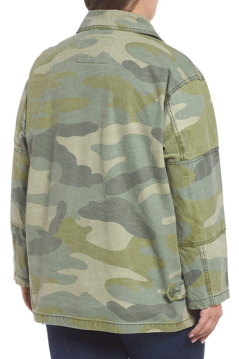 Levi's® High/Low Shirt Jacket, Alternate, color, LIGHT GREEN CAMO