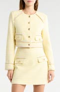 Avec Les Filles Metallic Tweed Crop Jacket