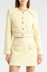 Avec Les Filles Metallic Tweed Crop Jacket