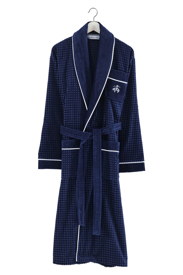 Cotton Waffle Terry Robe, Alternate, color, NAVY