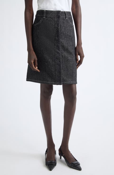 Denim Tweed Pencil Skirt