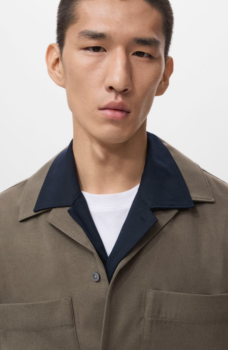 MANGO Regular Fit Overshirt, Alternate, color, Khaki