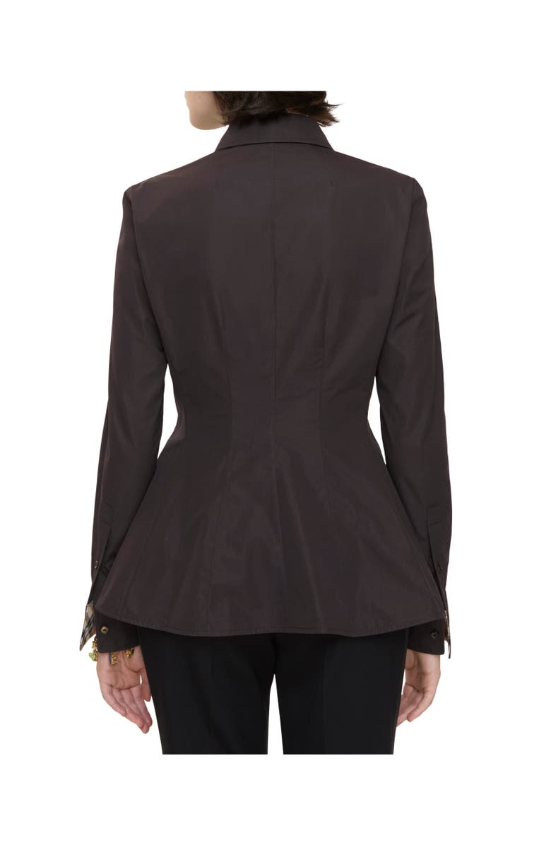 Burberry Slim Fit Cotton Poplin Shirt, Alternate, color, Bark Brown