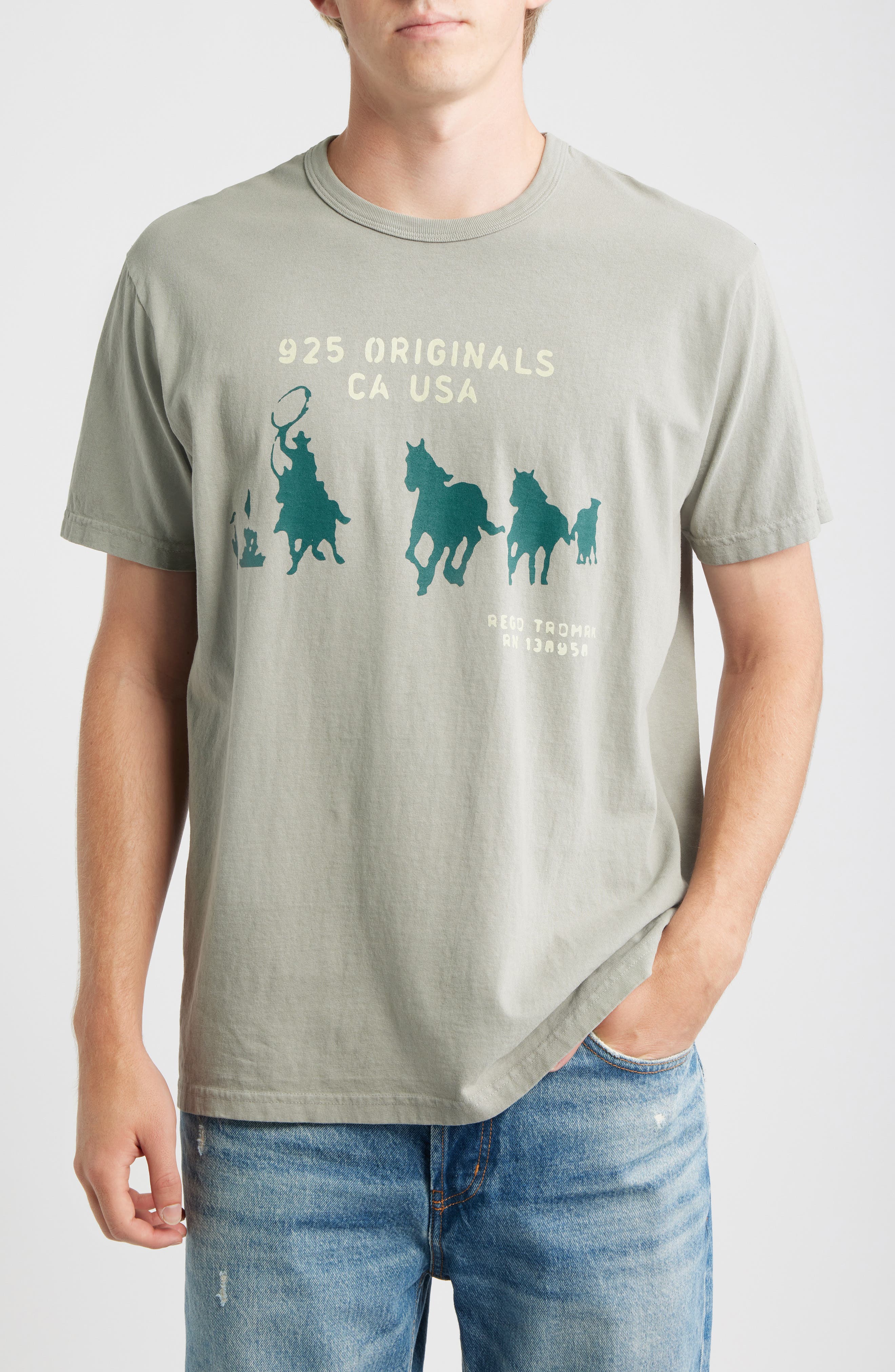 925 Originals Cowboy Graphic T-Shirt in Shadow 
