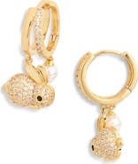 EYE CANDY LOS ANGELES Romina Bunny Huggie Hoop Earrings