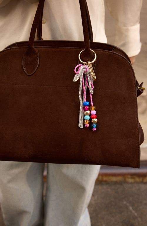 Baublebar Cord Bow Key Ring Bag Charm In Silver